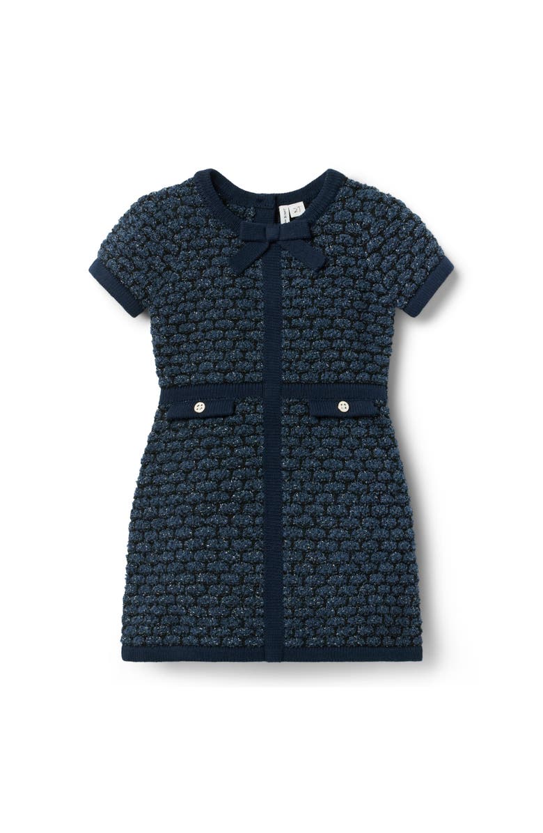 Janie and Jack The Classic Tweed Dress, Main, color, Blue