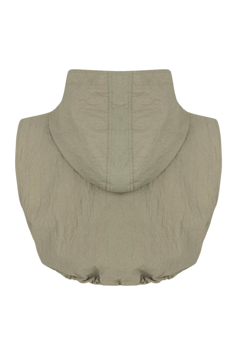 Ruffled Hooded Vest, Alternate, color, Dark Beige