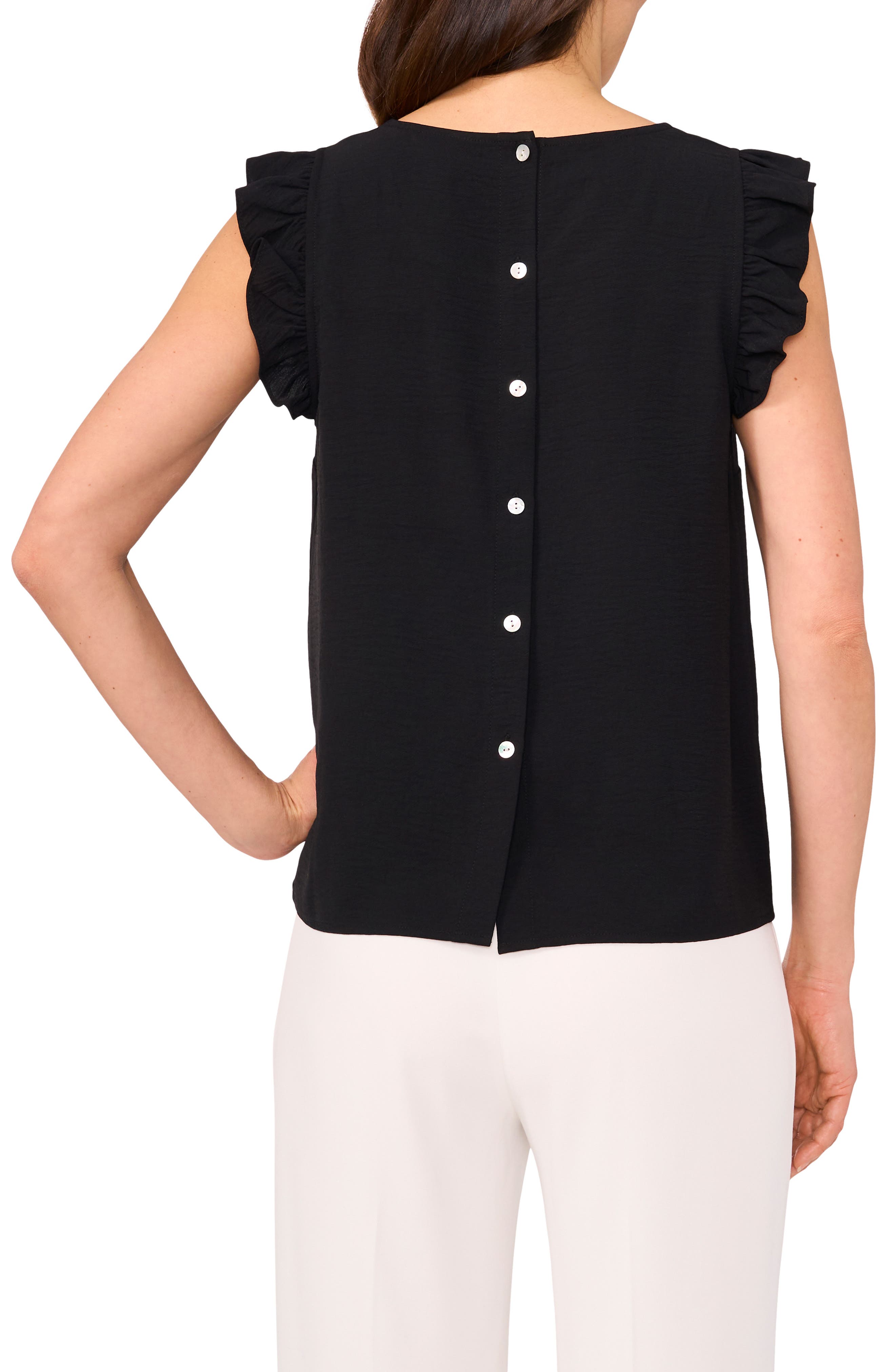 Halogen® Textured Ruffle Button Top | Nordstromrack