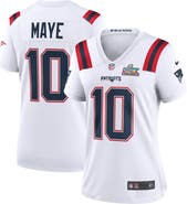 Nike Women's Nike Drake Maye White New England Patriots Super Bowl LX Patch Game Jersey