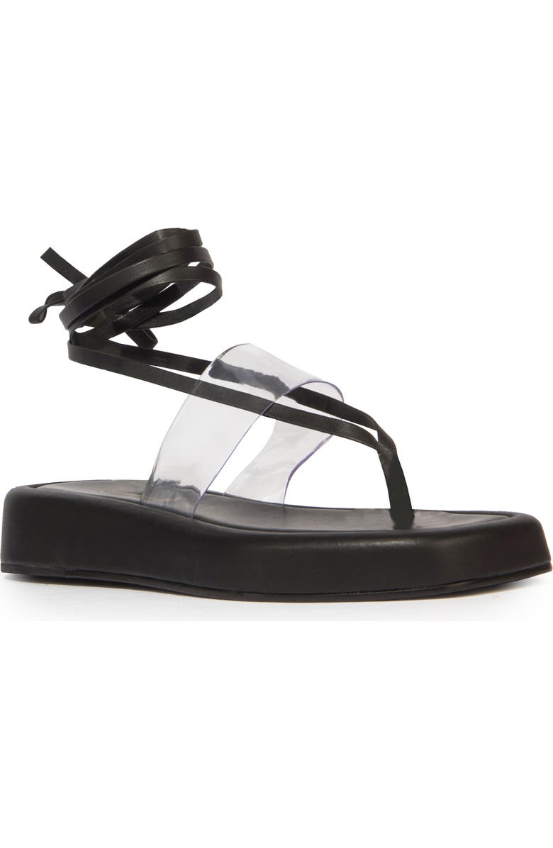 BLACK SUEDE STUDIO Flatform Ankle Strap Sandal, Main, color,