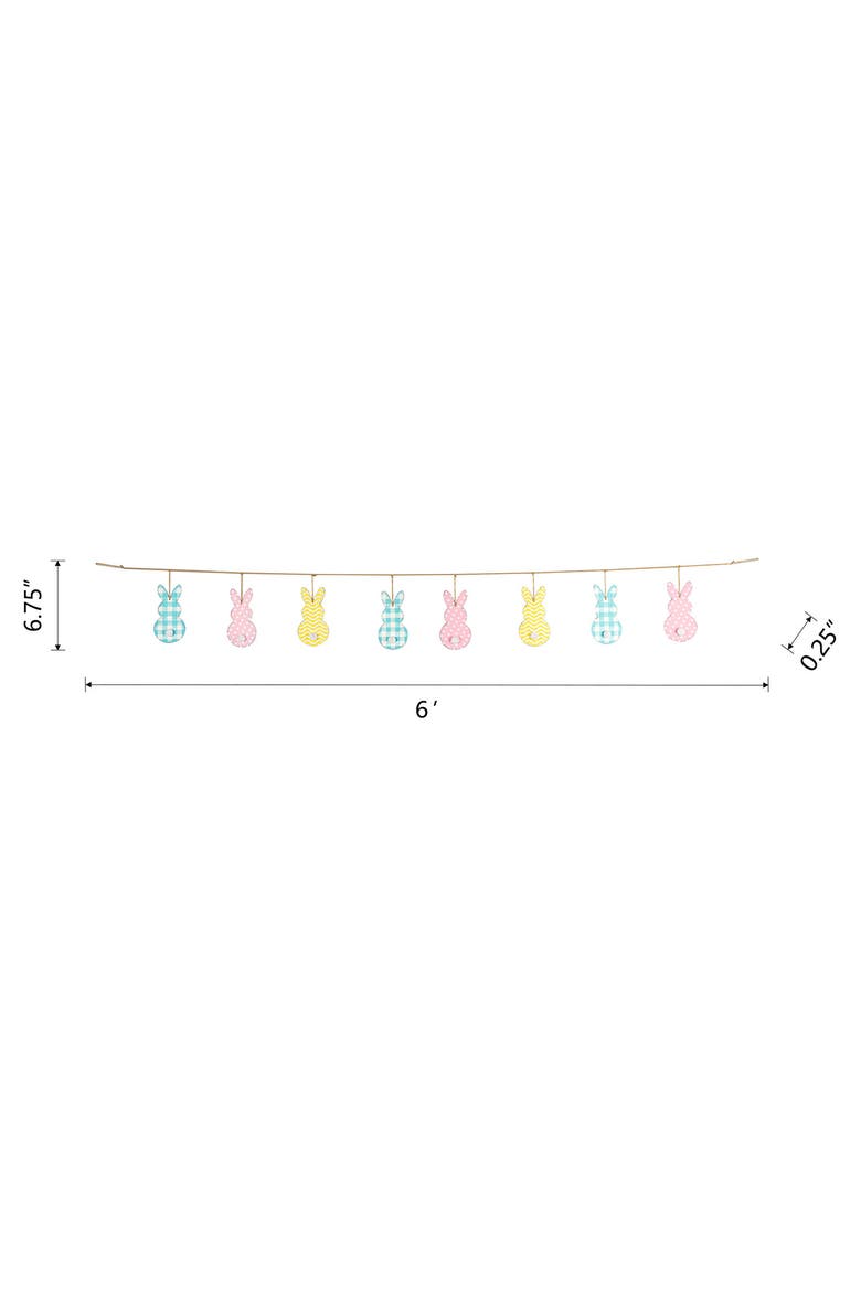 6ft Easter Metal Bunny Garland, Alternate, color, Blue