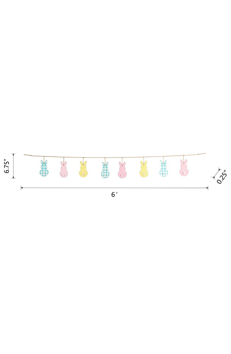 Glitzhome 6ft Easter Metal Bunny Garland, Alternate, color, Blue