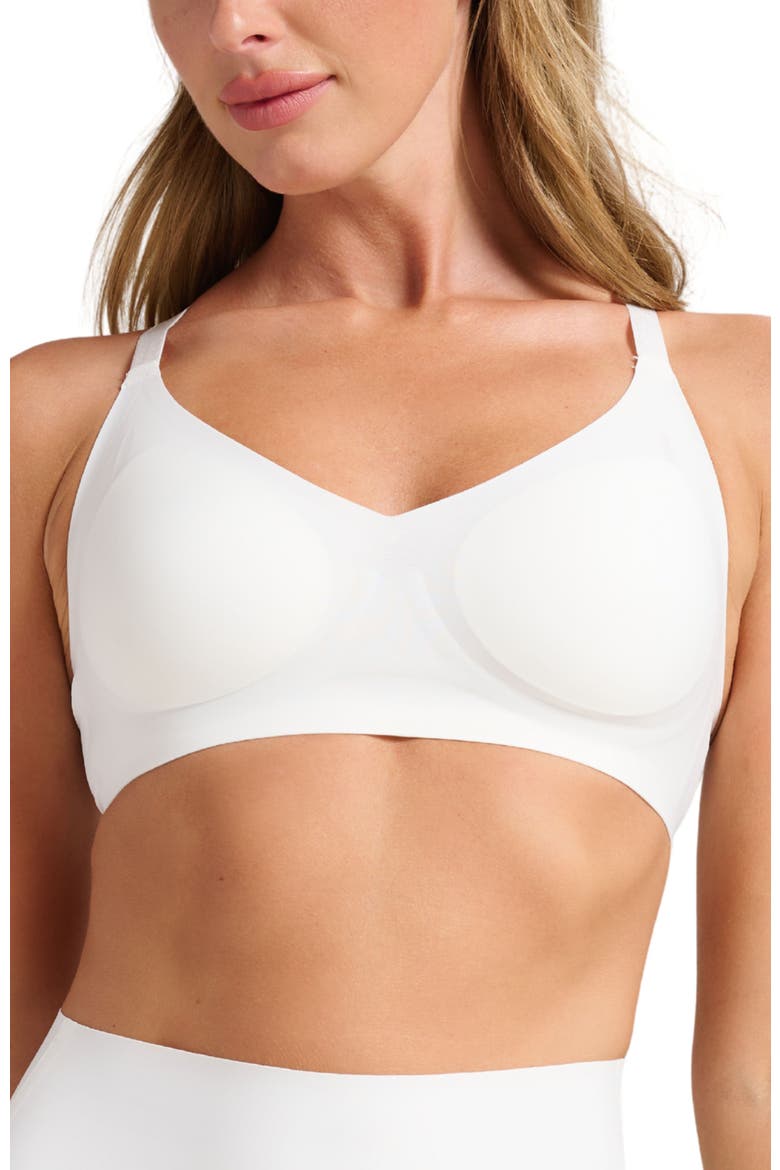 Invisible V-Neck Bra, Main, color, White