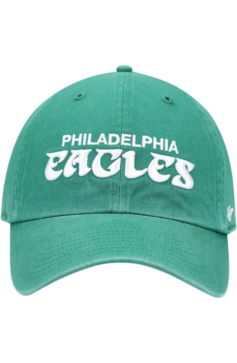 '47 Men's '47 Kelly Green Philadelphia Eagles Clean Up Script Adjustable Hat, Alternate, color, 
