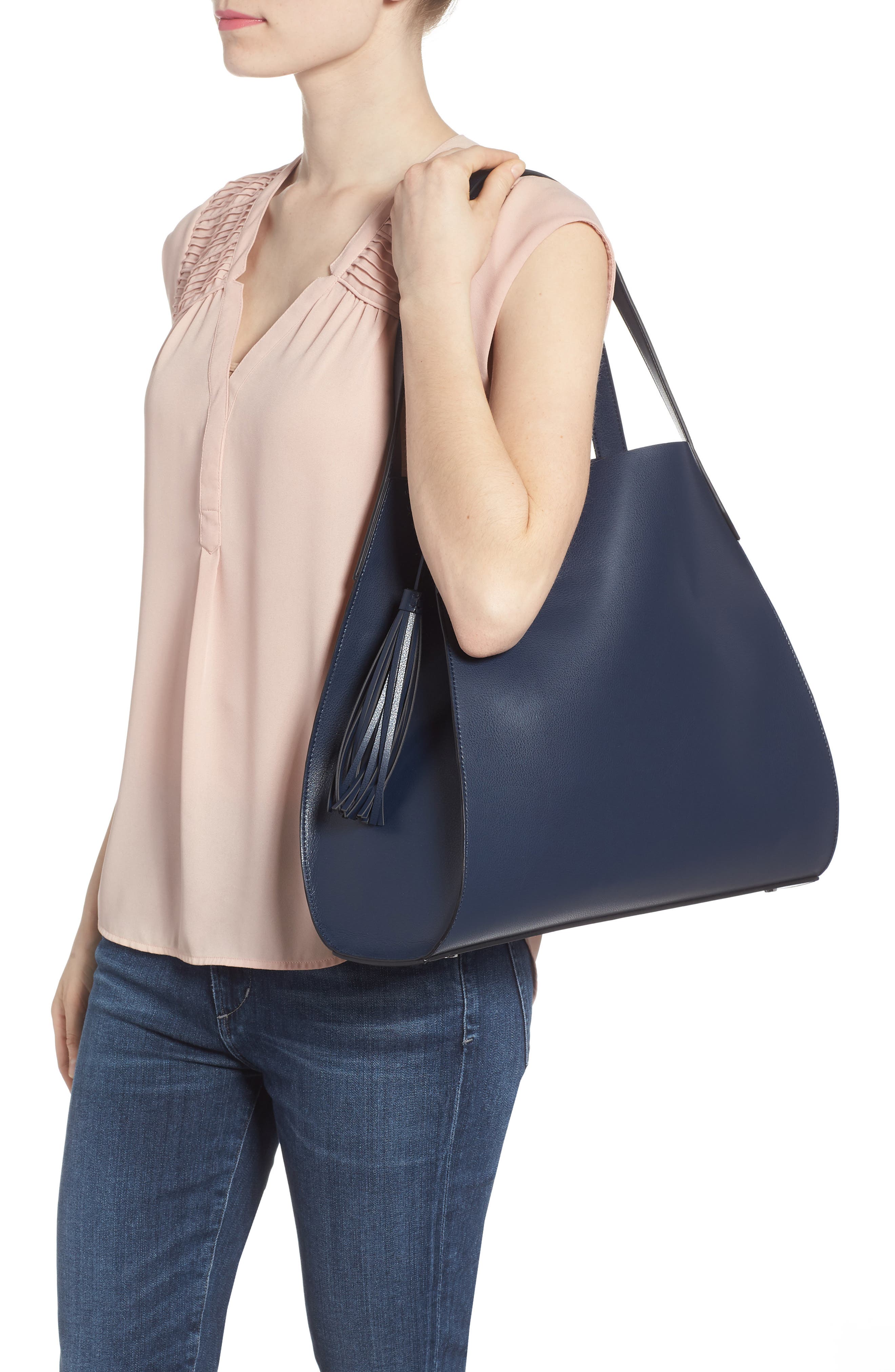Leith Trapezoid Faux Leather Tote, Alternate, color, 