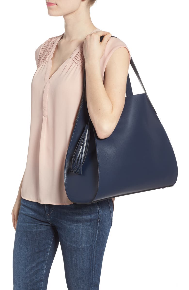 Leith Trapezoid Faux Leather Tote, Alternate, color,