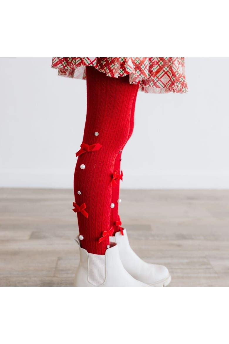 Ruby Red Bedazzled Tights, Alternate, color, Ruby Red