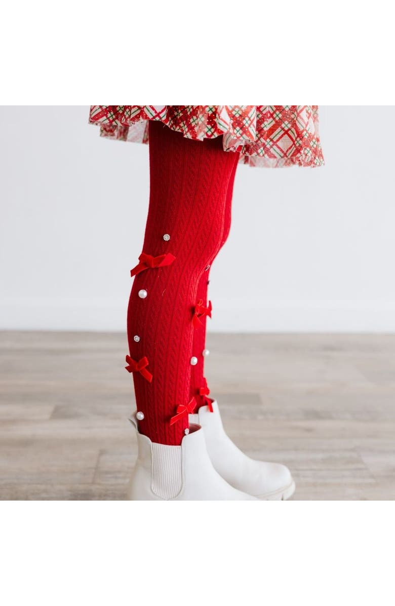 Sweet Wink Ruby Red Bedazzled Tights, Alternate, color, Ruby Red