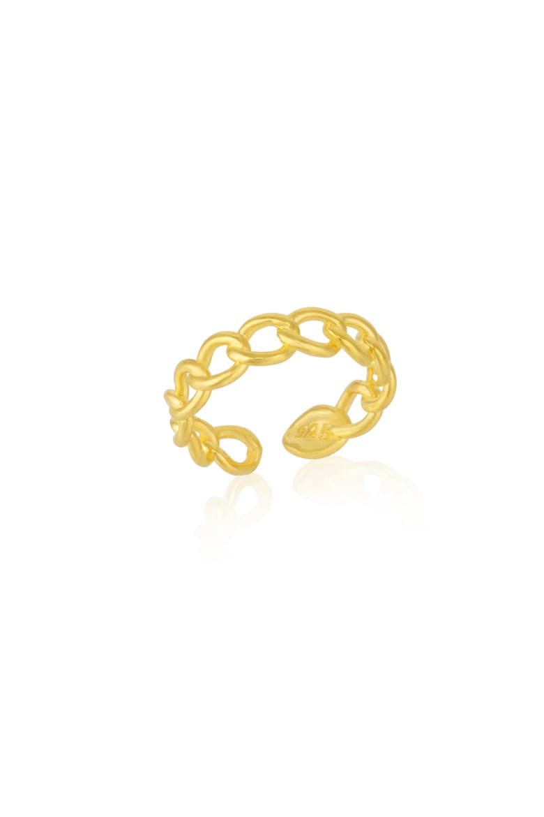 Sterling Silver Chain Ring, Main, color, Gold