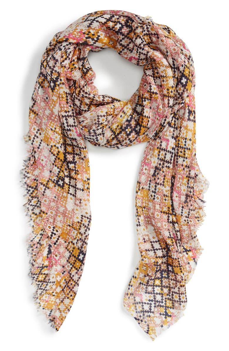Sole Society Retro Print Scarf, Main, color,