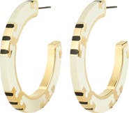 Tory Burch T-Stripe Hoop Earrings