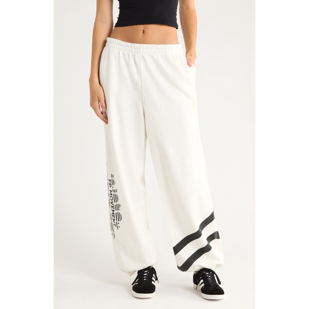 Free People Fp Movement All Star Oversize Graphic Joggers In White