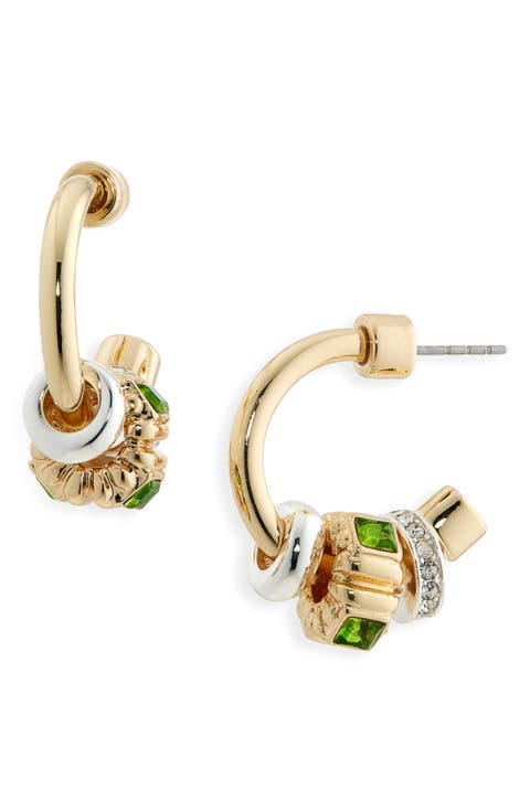 Stacked Sparkle Hoop Earrings