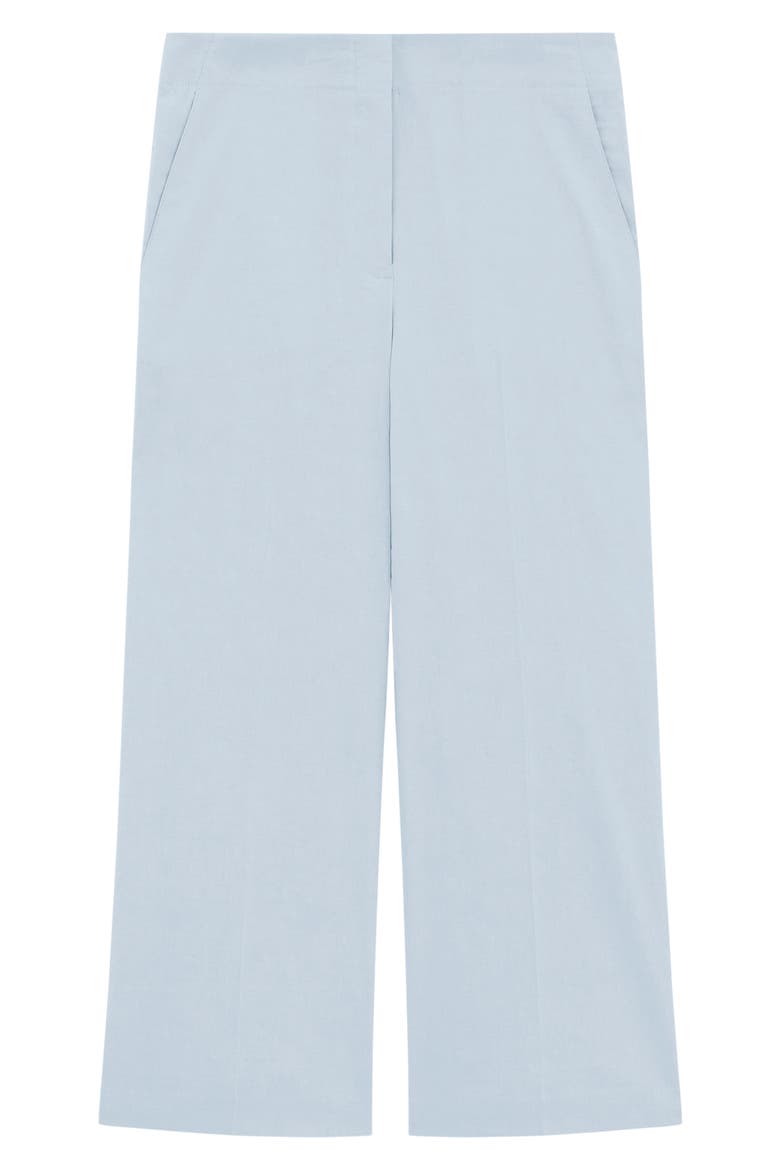 Clean Terena Crop Wide Leg Linen Blend Pants, Alternate, color, PEARL BLUE