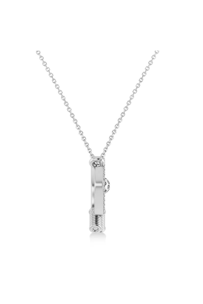 Diamond Large Dual Pickleball Paddle Pendant Necklace 14K, Alternate, color, 0.25ct, White Gold