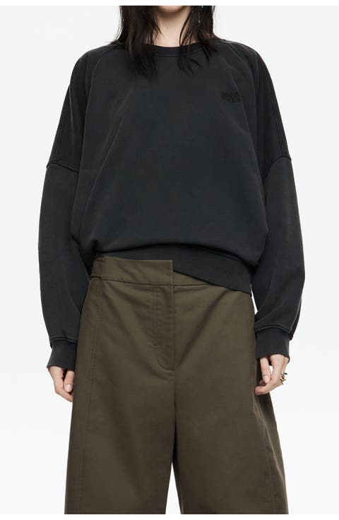 Embroidered logo balloon sweatshirt