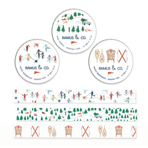 Winter Masking Tape - 3ct Rolls, Assorted