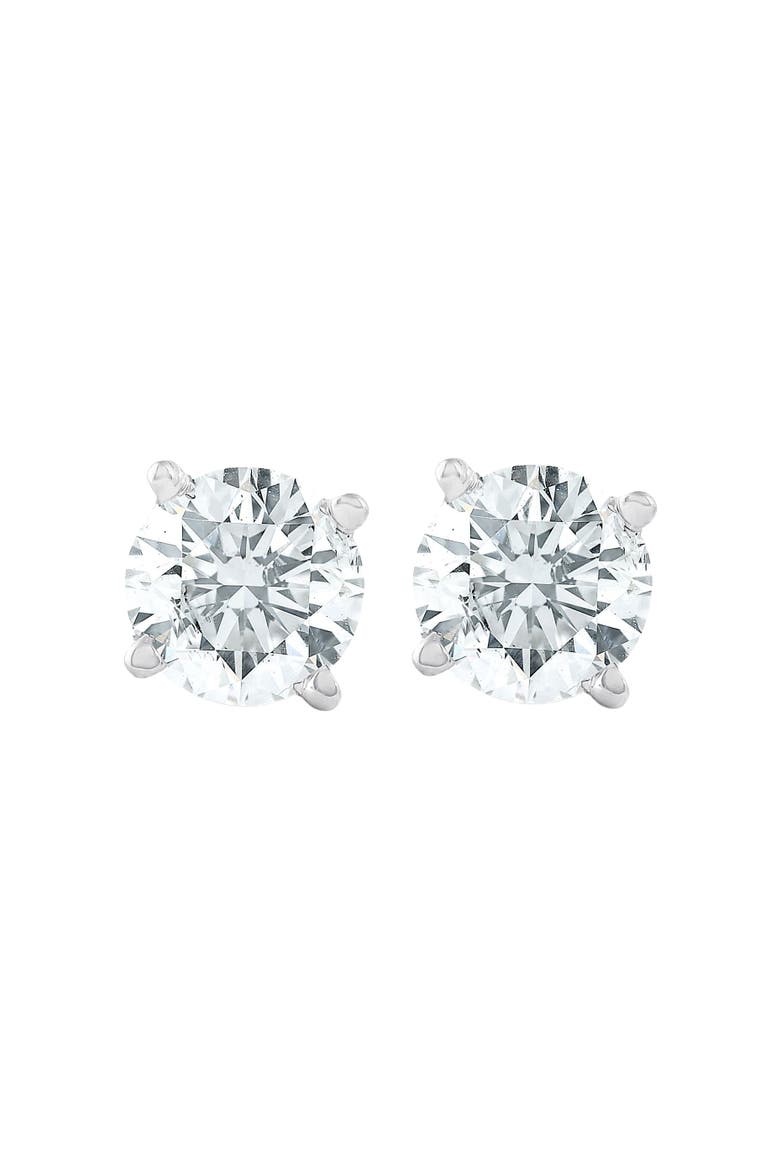 1 Ct Diamond Screw Back Studs 14k Gold Lab Grown Eco Friendly, Main, color, 14k White Gold