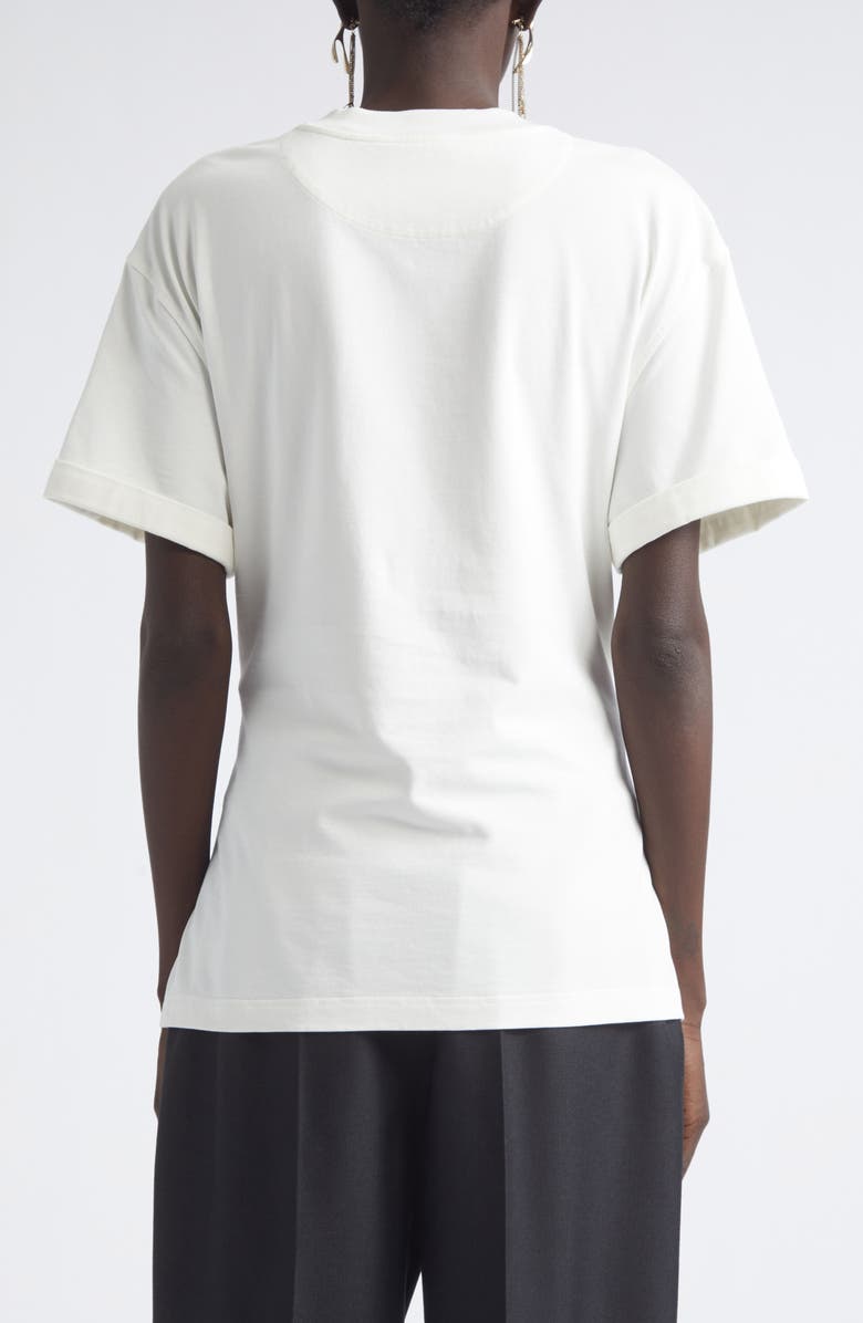 McQueen Cotton Jersey Corset T-Shirt, Alternate, color, Light Ivory