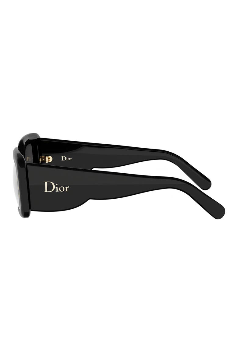 DiorLuckyCharms S1I Rectangular Sunglasses, Alternate, color, SHINY BLACK / SMOKE