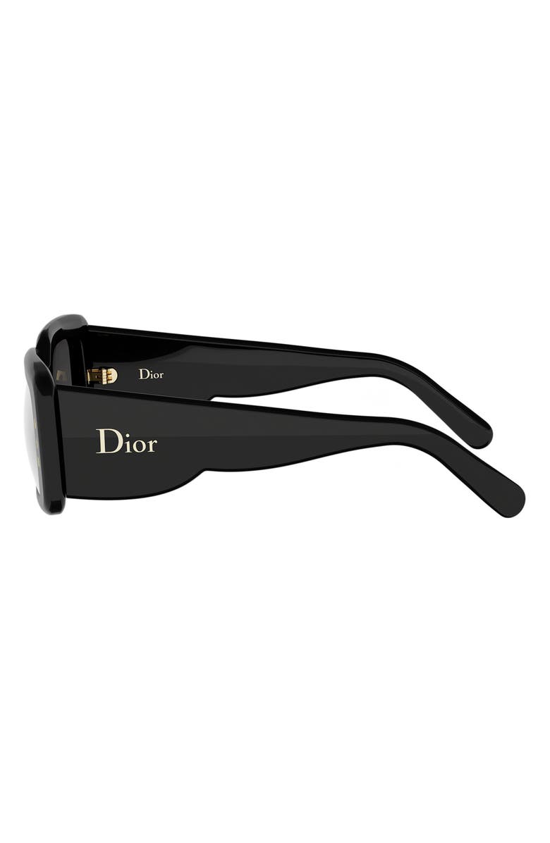 DIOR LuckyCharms S1I Rectangular Sunglasses, Alternate, color, Shiny Black / Smoke