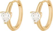 Bearfruit Jewelry Sterling Silver 18k Gold Plated Annette Huggies Crystal Dainty