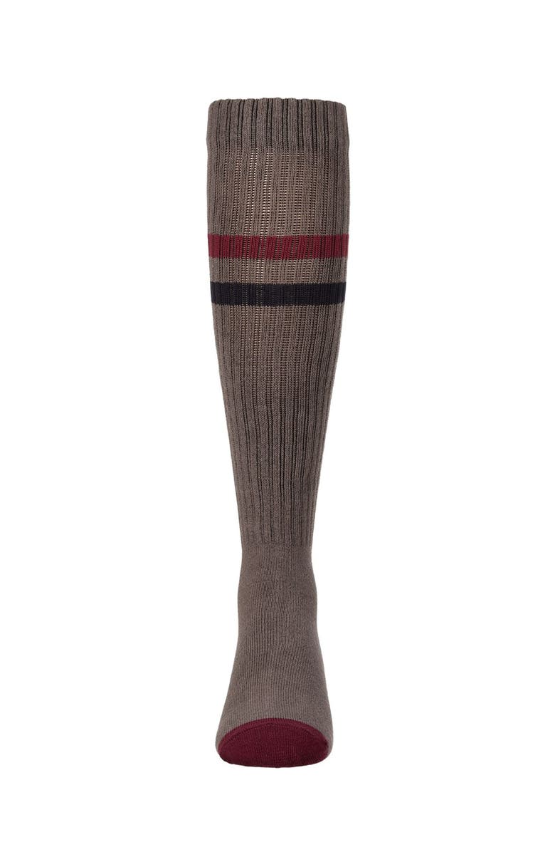 MeMoi Smile Stripe Knee High Sock, Alternate, color, Gray
