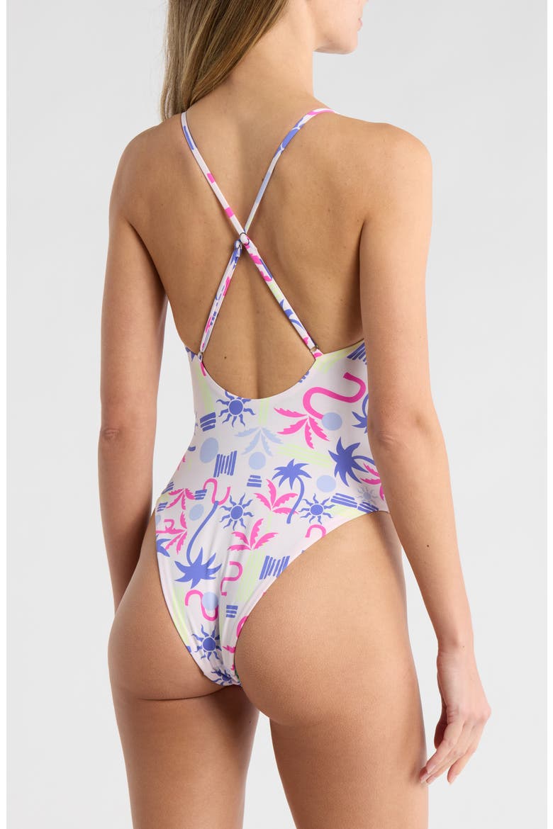 Luster One-Piece Swimsuit, Alternate, color, WHITE