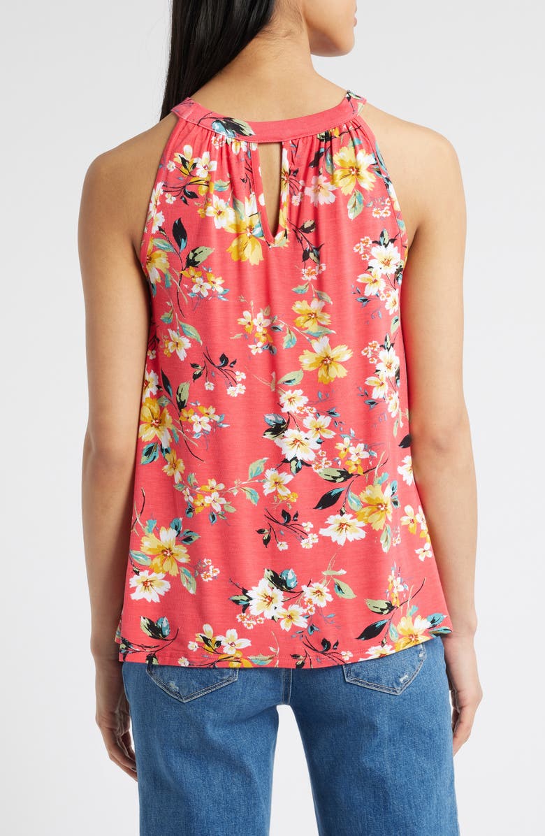 Loveappella Floral Knit Tank, Alternate, color, Coral