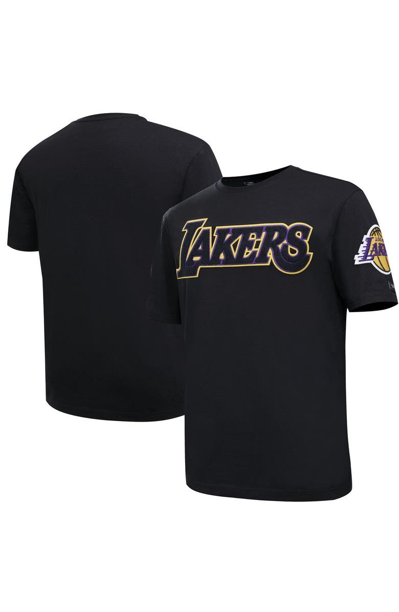 PRO STANDARD Men's Pro Standard Black Los Angeles Lakers Chenille T-Shirt, Alternate, color,