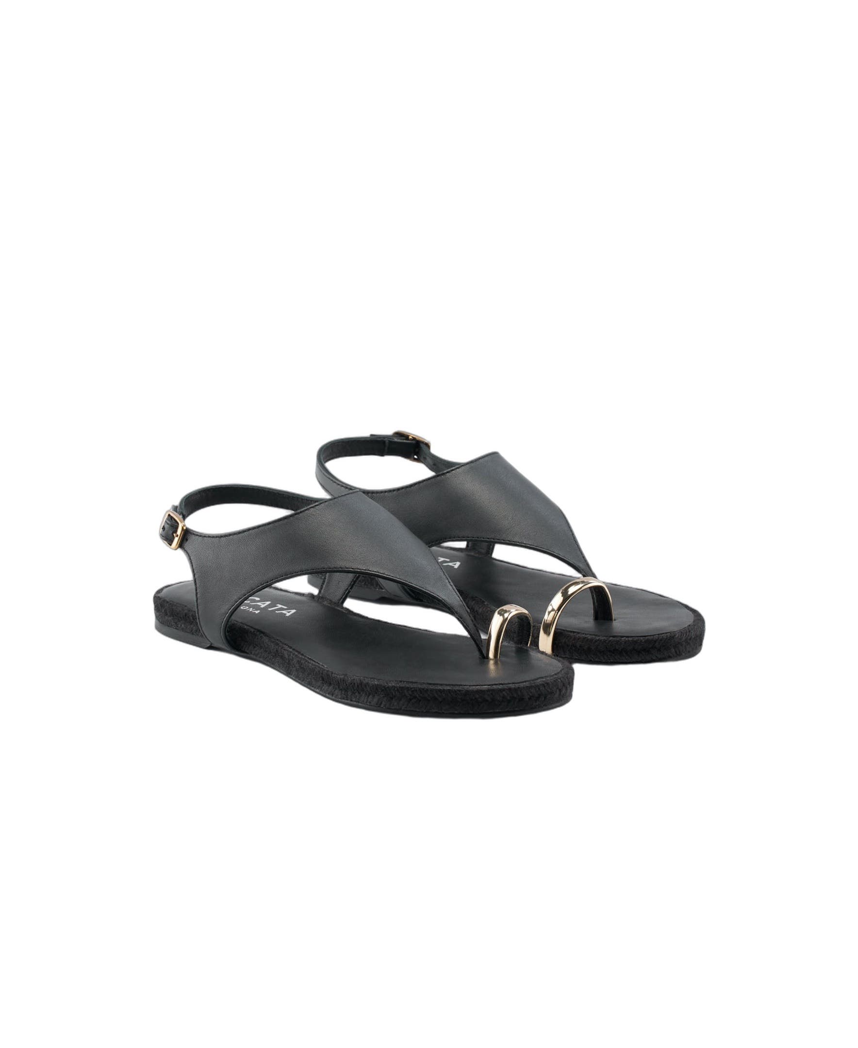 Delmar Leather Sandal Flats, Alternate, color, Black