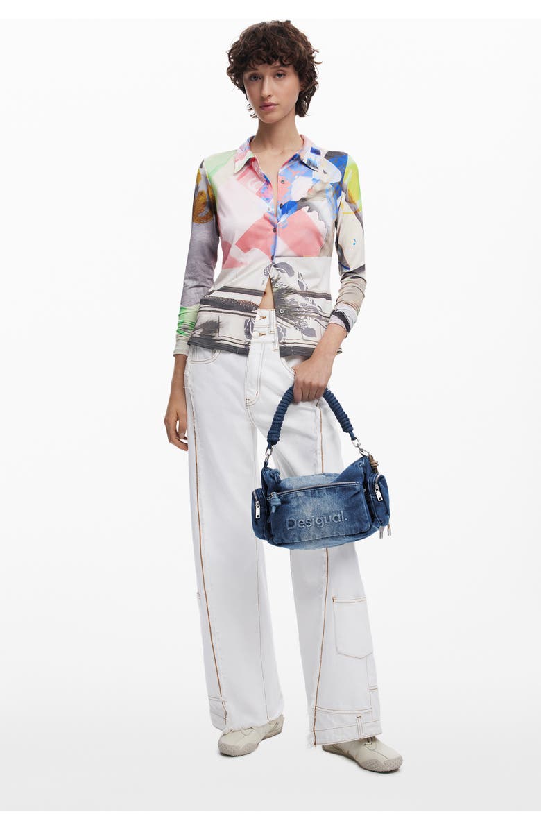 Desigual Denim Hobo Bag, Alternate, color,