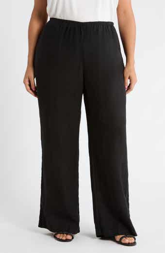 Pull-On Wide Leg Linen Pants