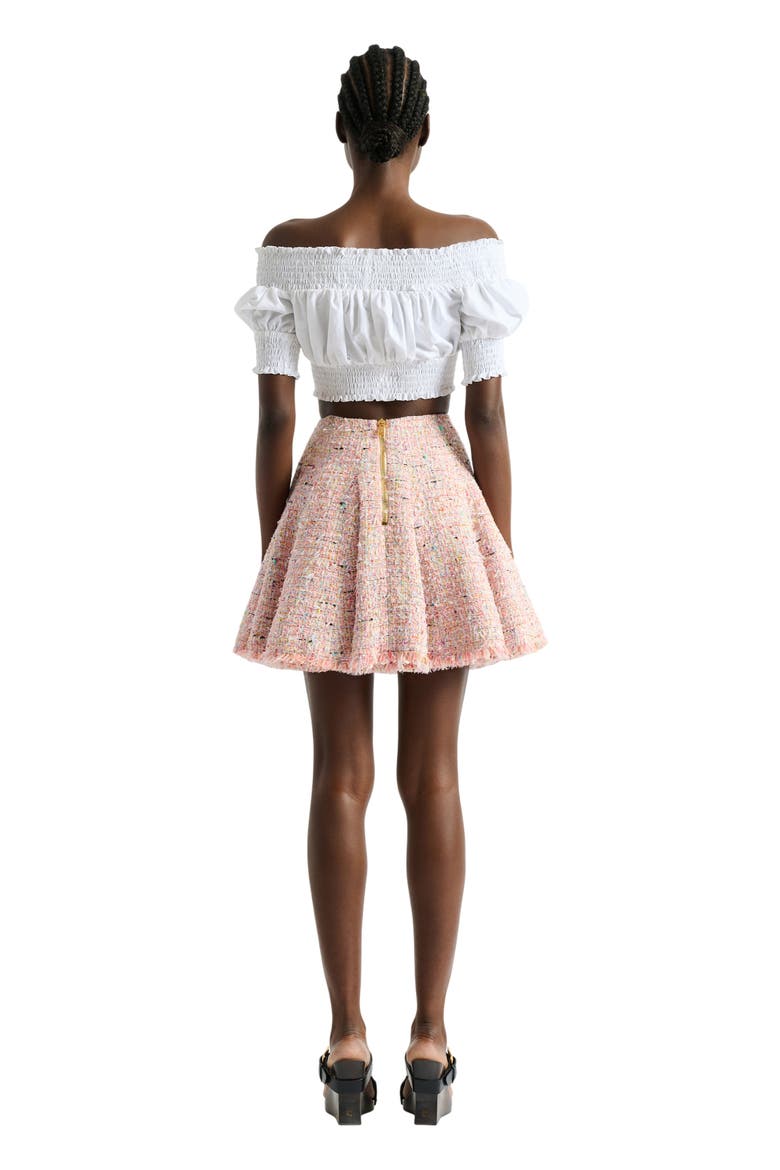 Flared tweed skirt, Alternate, color, pink