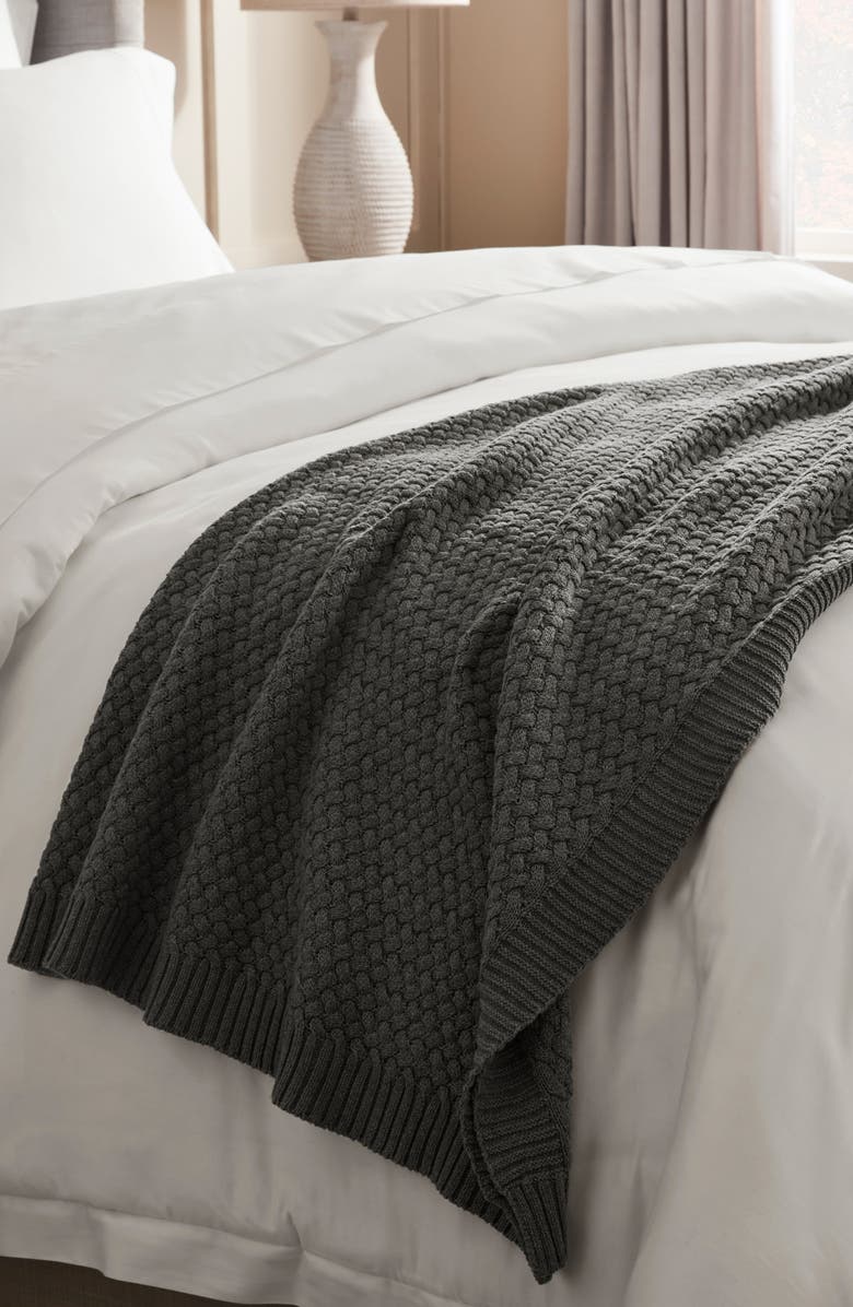 Boll & Branch Woven Knit Organic Cotton Throw Blanket, Alternate, color, 