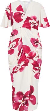 City Chic Braelynn Floral Flutter Sleeve Maxi Dress