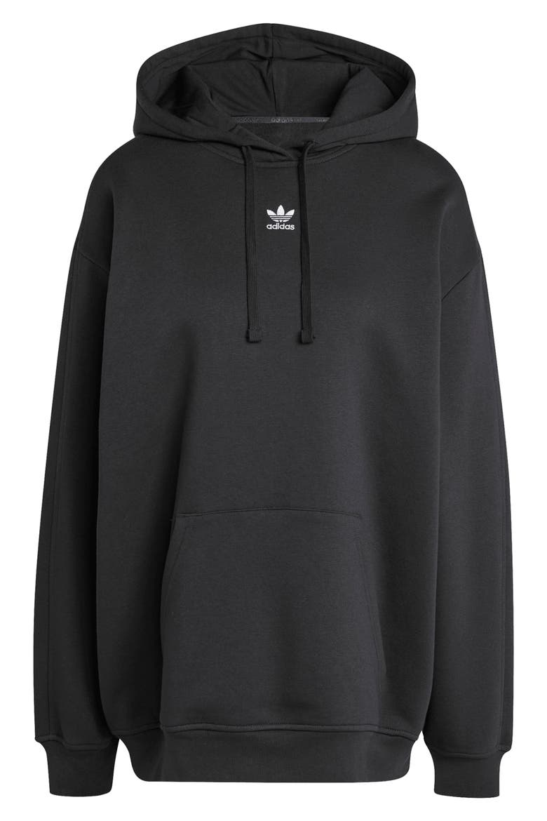 Trefoil Essentials Oversized Lifestyle Hoodie, Alternate, color, BLACK