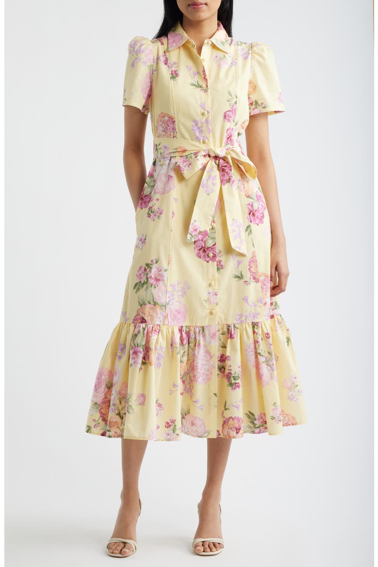Floral Shirtdress, Main, color, DAFFODIL MULTI