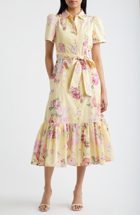 Anne Klein Floral Shirtdress (Regular & Petite)