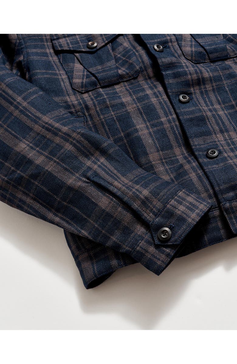Billy Reid Plaid Linen Trucker Jacket, Alternate, color, Carbon Blue Multi