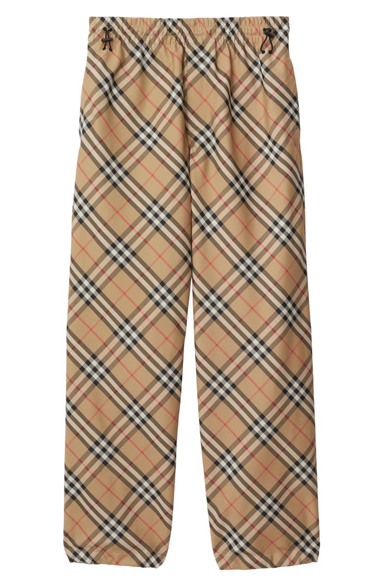 Burberry Check Twill Drawstring Pants, Alternate, color, 