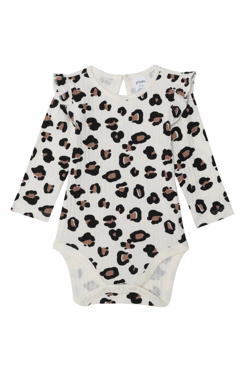 PL Baby by Petit Lem 4-Piece Faux Fur Vest & Knit Bodysuit Set, Alternate, color, Dbd-Animal Print