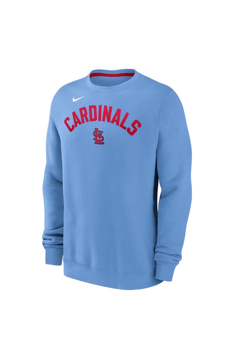 Nike Men's Nike Light Blue St. Louis Cardinals Classic Fleece Performance Pullover Sweatshirt, Alternate, color, 