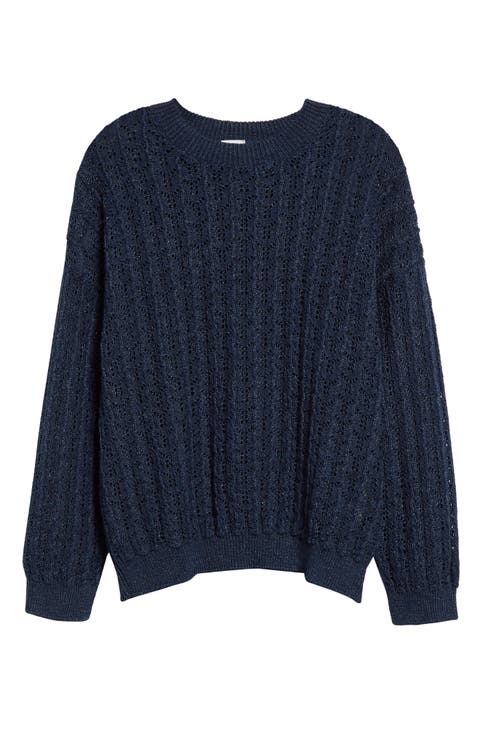 Pointelle Crewneck Sweater