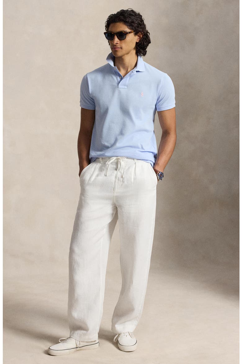 Iconic Mesh Polo Shirt, Alternate, color, PEBBLE BLUE