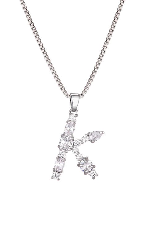 Mixed Crystal Initial Pendant Necklace