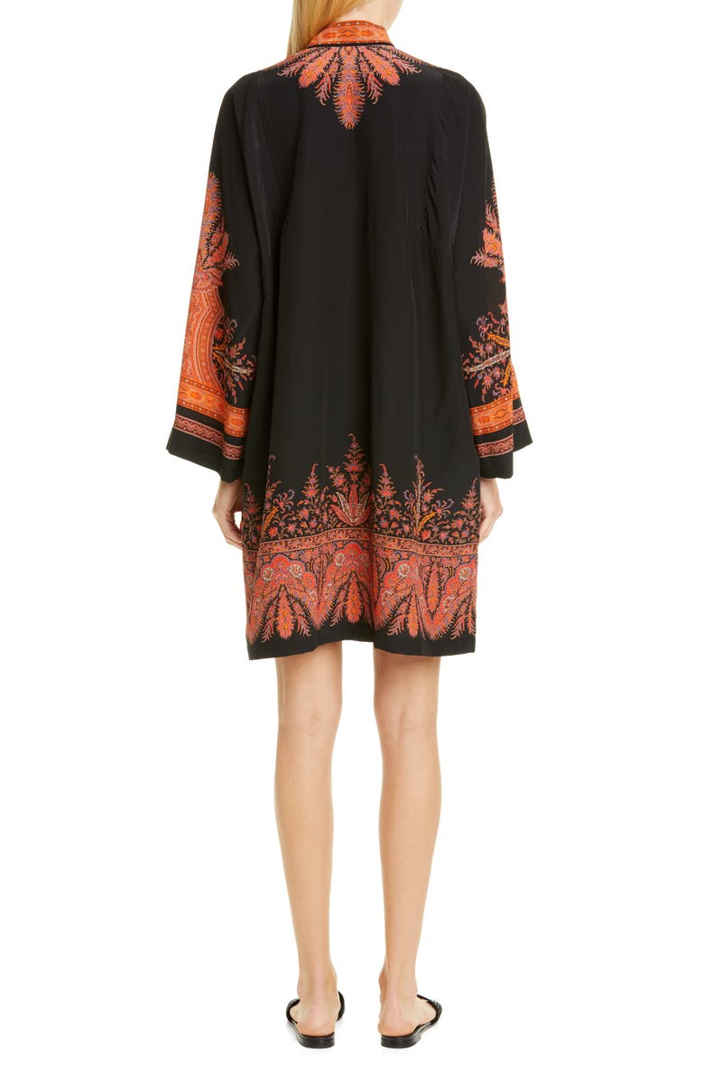Etro Signature Paisley Long Sleeve Silk Dress, Alternate, color,