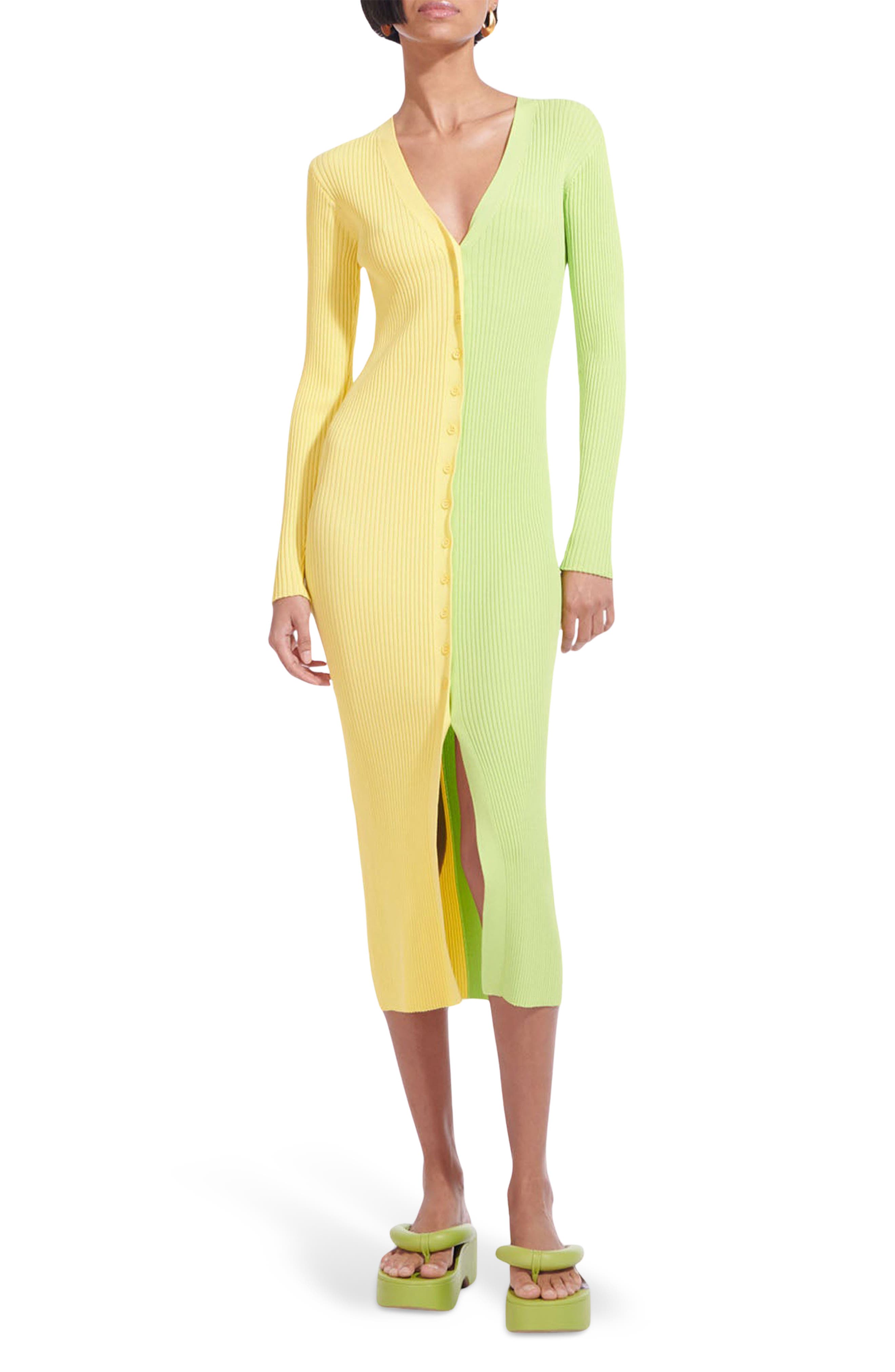 STAUD Shoko Colorblock Sweater Dress