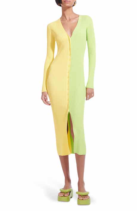 STAUD Shoko Colorblock Sweater Dress
